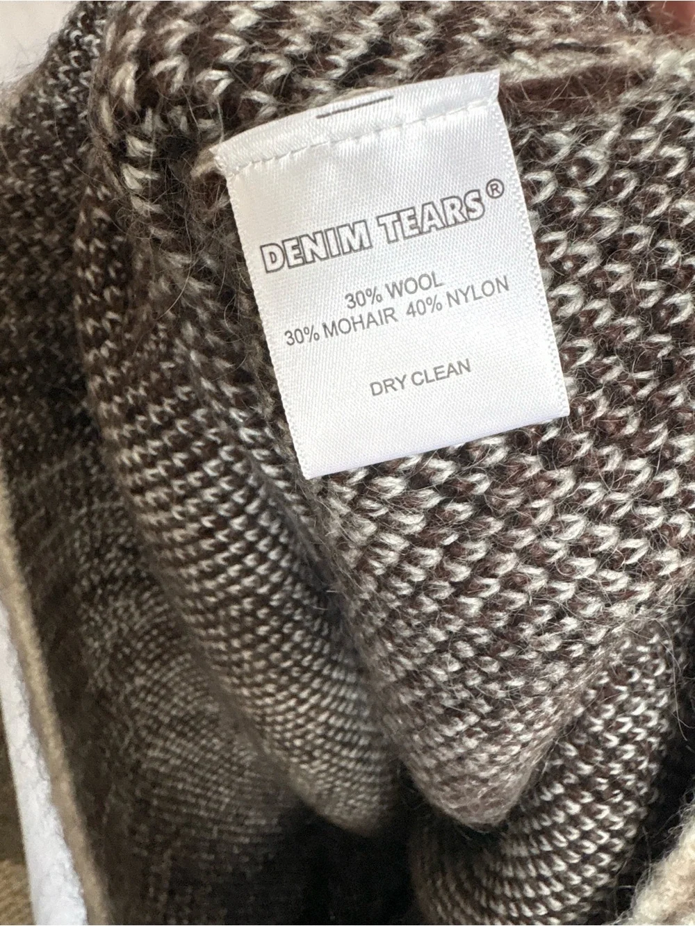 NWT Denim Tears Camo Mohair Crewneck 'White' Size L - Picture 5 of 7